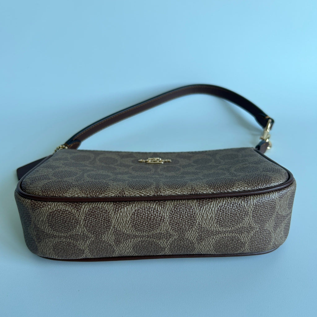 Coach Nolita 19 Brown Signature Canvas Leather Shoulder Bag Excellent2