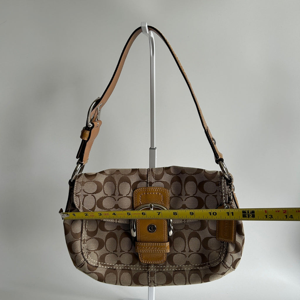 Coach Soho Signature Khaki Brown Canvas Leather Shoulder Bag Excellent6