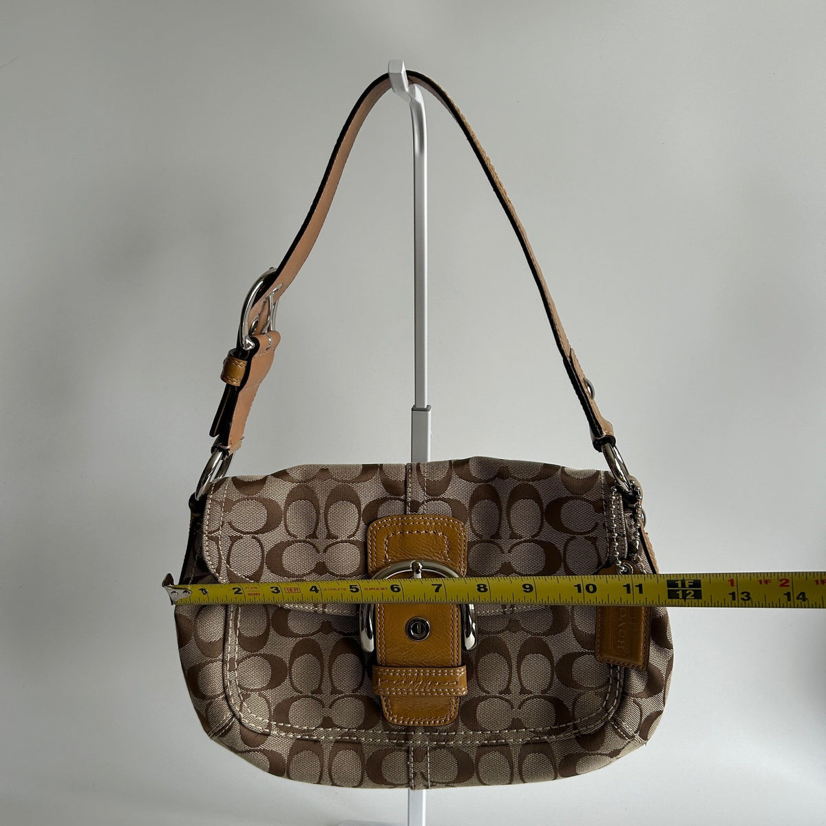 Coach Soho Signature Khaki Brown Canvas Leather Shoulder Bag Excellent6
