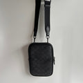 Coach Aden Crossbody Black Signature Canvas Leather Bag Excellent0