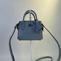Coach Andrea Mini Carryall Blue Croc Embossed Leather Crossbody Bag Excellent0