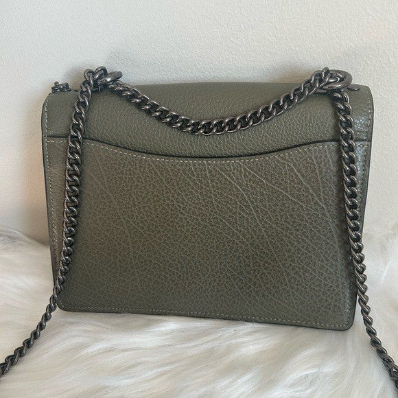 Coach Klare Olive Green Pebbled Leather Crossbody Bag Good1