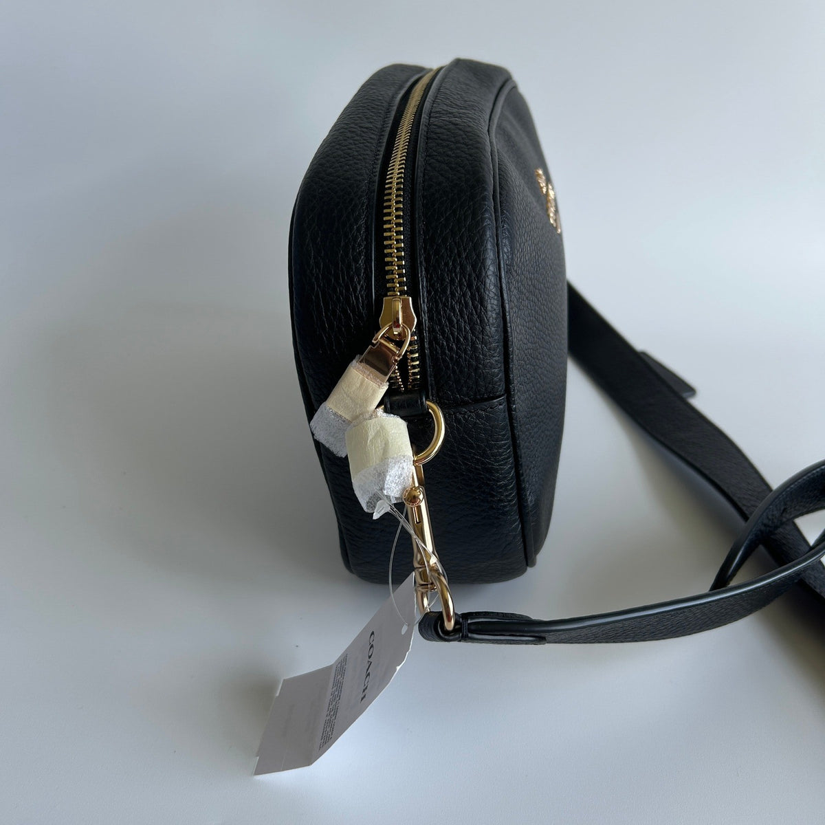 Coach Jamie Black Pebbled Leather Camera Bag New2