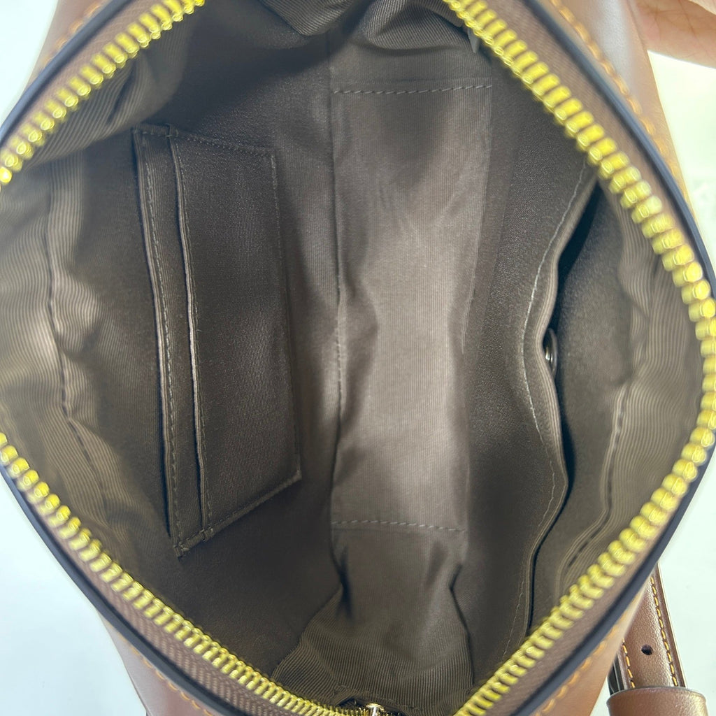 Coach Mini Jamie Camera Bag Brown Signature Canvas Crossbody Excellent2