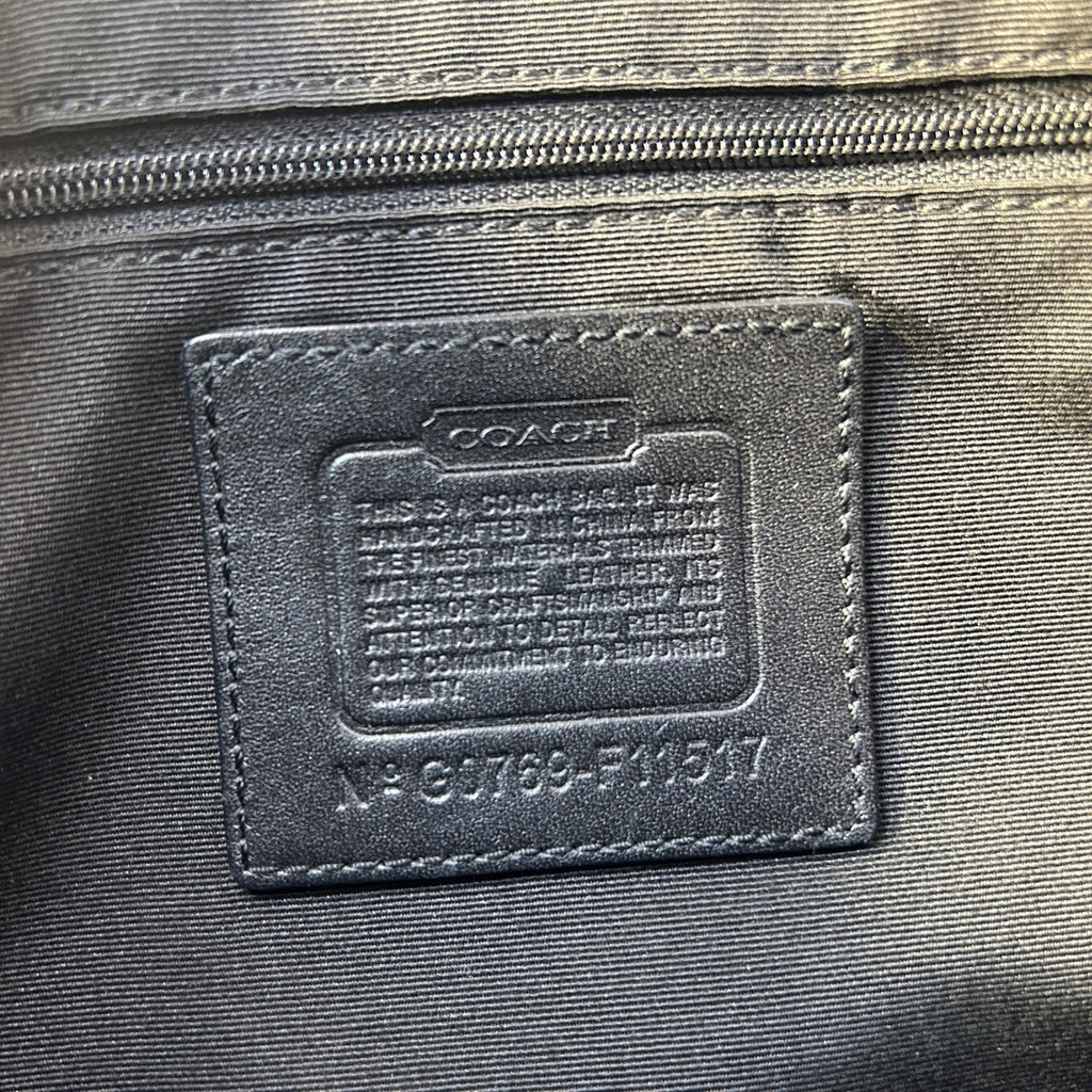 Coach Soho Studded Signature Flap Hobo Black Canvas Leather Bag F11517 Good3