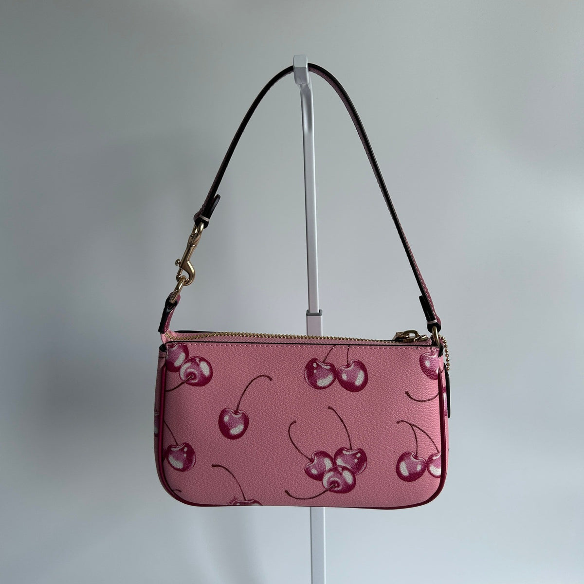 Coach Nolita 19 Pink Cherry Pebbled Leather Shoulder Bag Excellent1