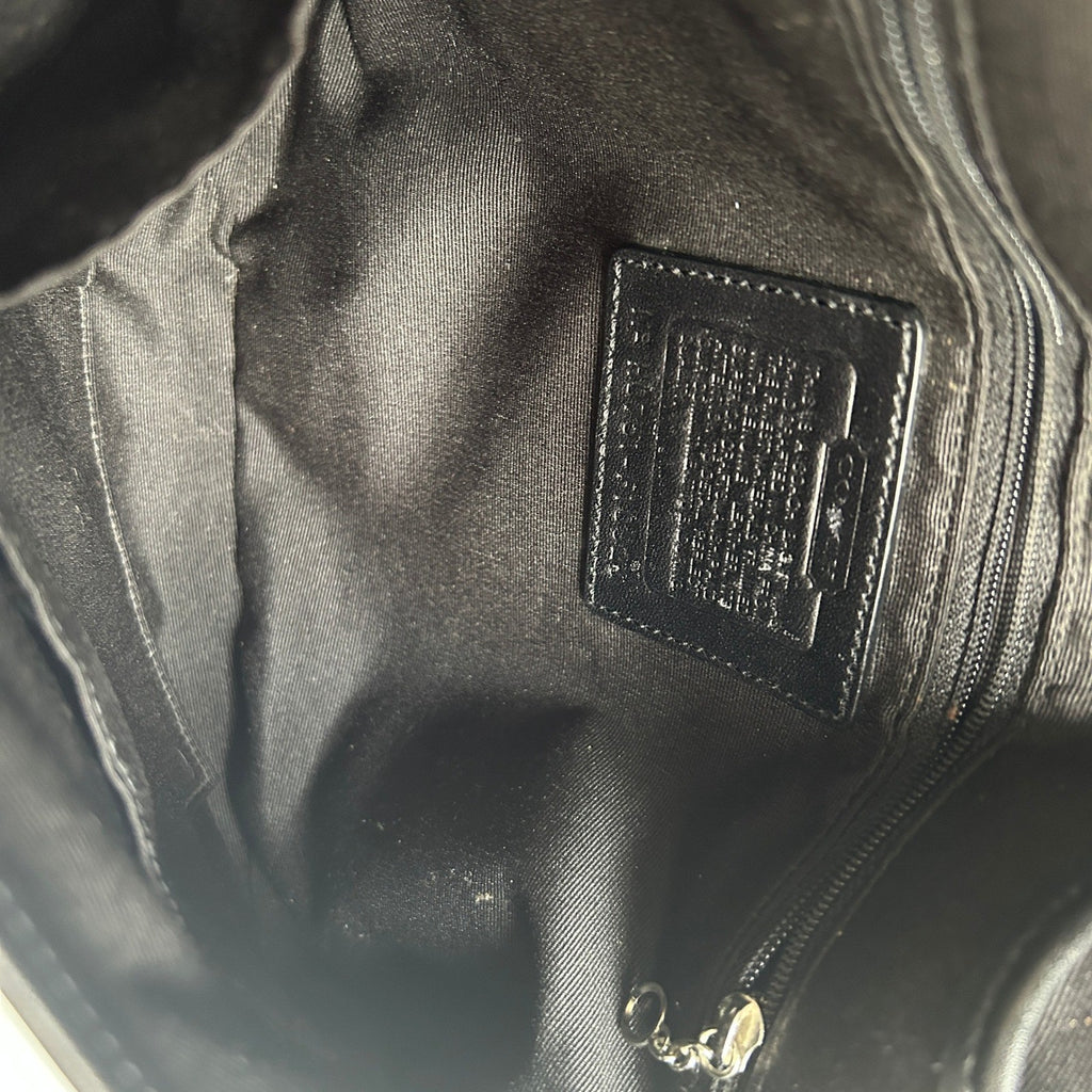 Coach Soho Signature Black Grey Canvas Leather Shoulder Bag F12309 Excellent4