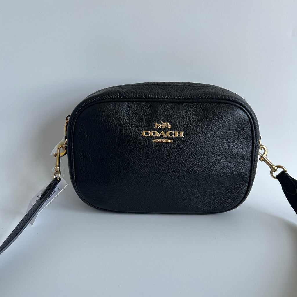 Coach Jamie Black Pebbled Leather Camera Bag New0
