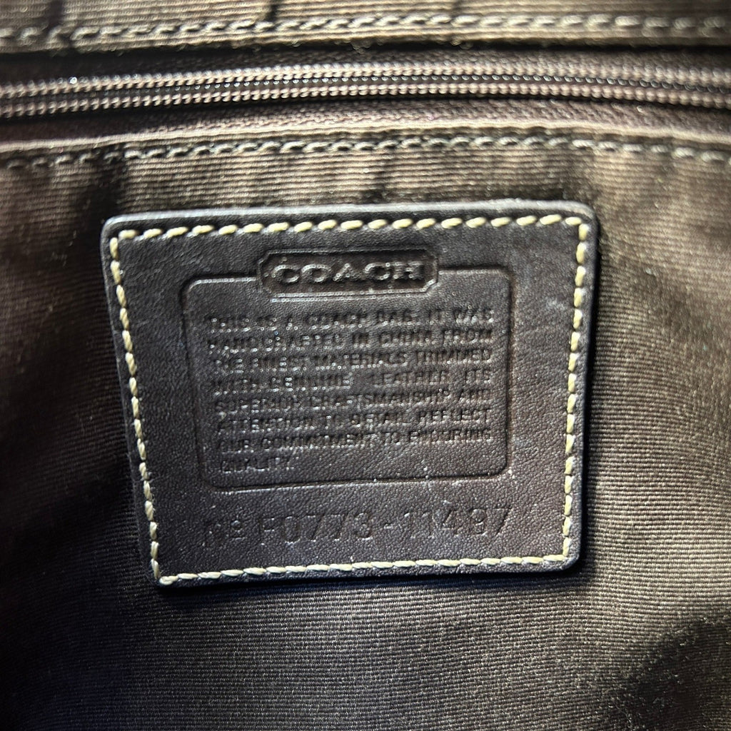 Coach Holiday Patchwork Brown Leather Suede Shoulder Bag F12840 Good3