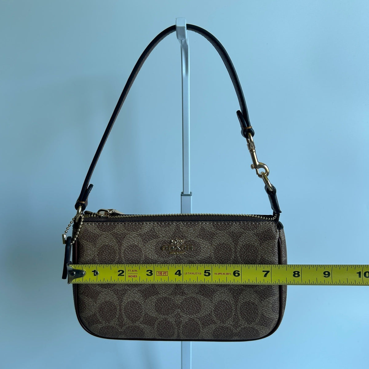 Coach Nolita 19 Brown Signature Canvas Leather Shoulder Bag Excellent4