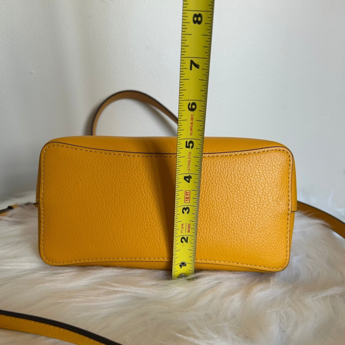 Coach Small Town Bucket Yellow Pebbled Leather Shoulder Bag 10119