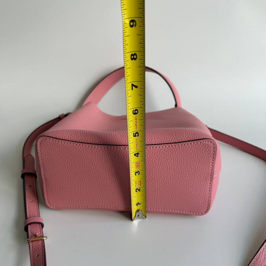 Coach Small Town Bucket Bag Pink Pebbled Leather Shoulder Bag Excellent11