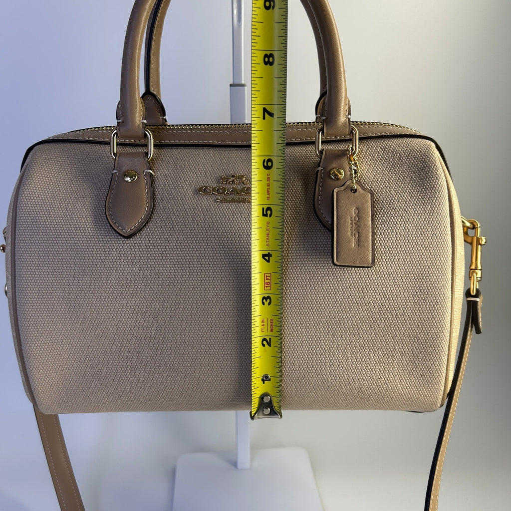 Coach Rowan Satchel Dark Natural Multi Leather Woven Bag CAK58 Excellent5