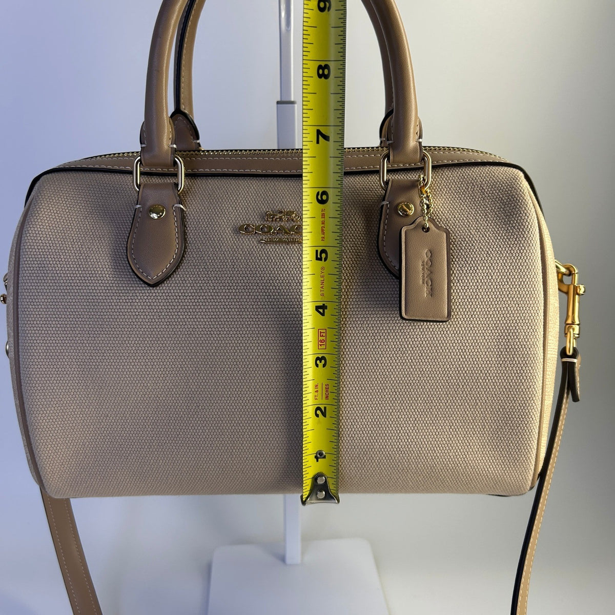 Coach Rowan Satchel Dark Natural Multi Leather Woven Bag CAK58 Excellent5