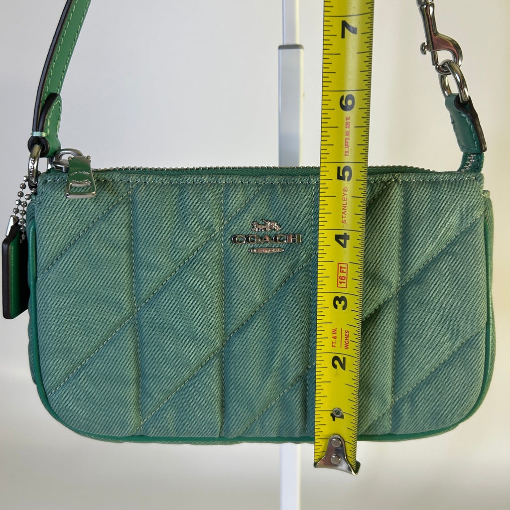 Coach Nolita 19 Green Quilted Denim Wristlet Shoulder Bag Excellent4