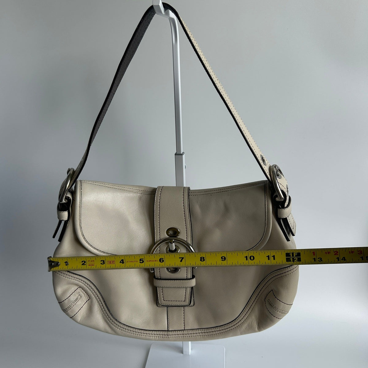 Coach Soho Flap Chalk White Leather Shoulder Bag F10909 Good9
