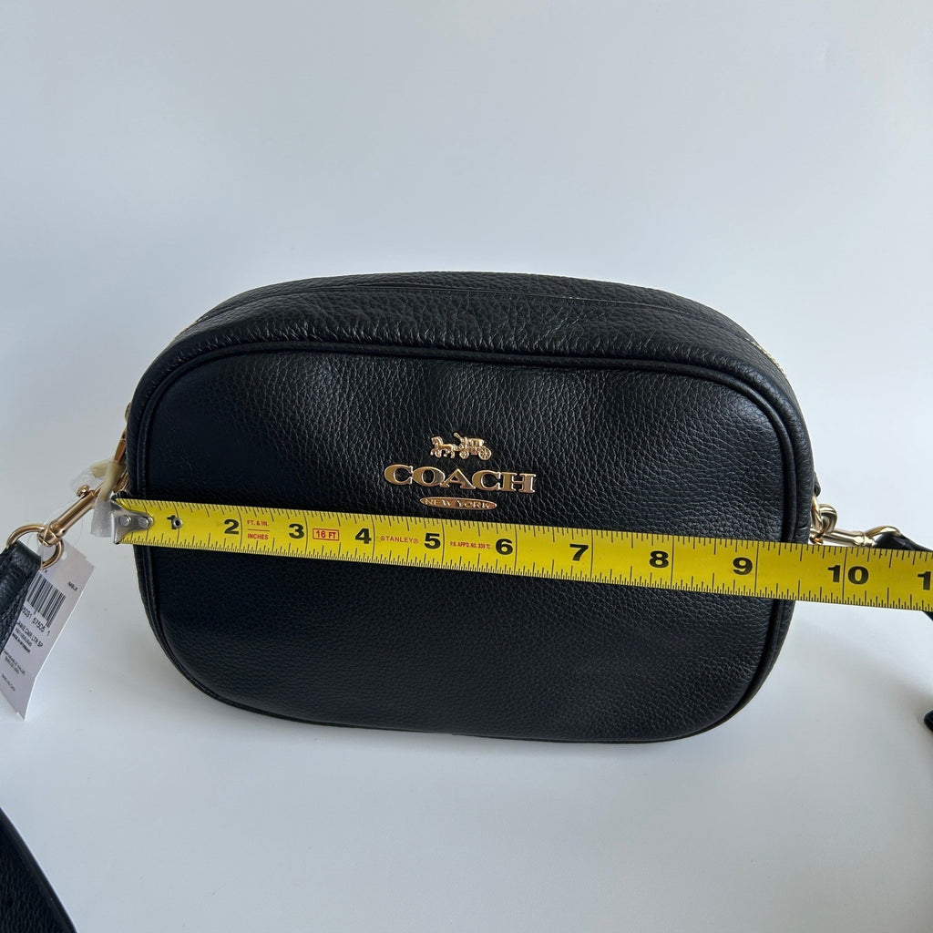Coach Jamie Black Pebbled Leather Camera Bag New6