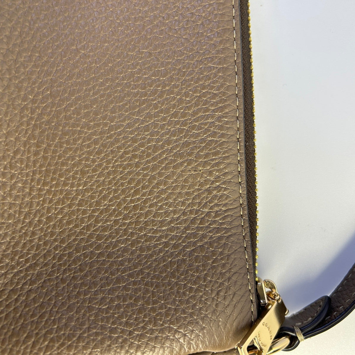 Coach Nolita 19 Brown Refined Pebble Leather Wristlet Bag Good3