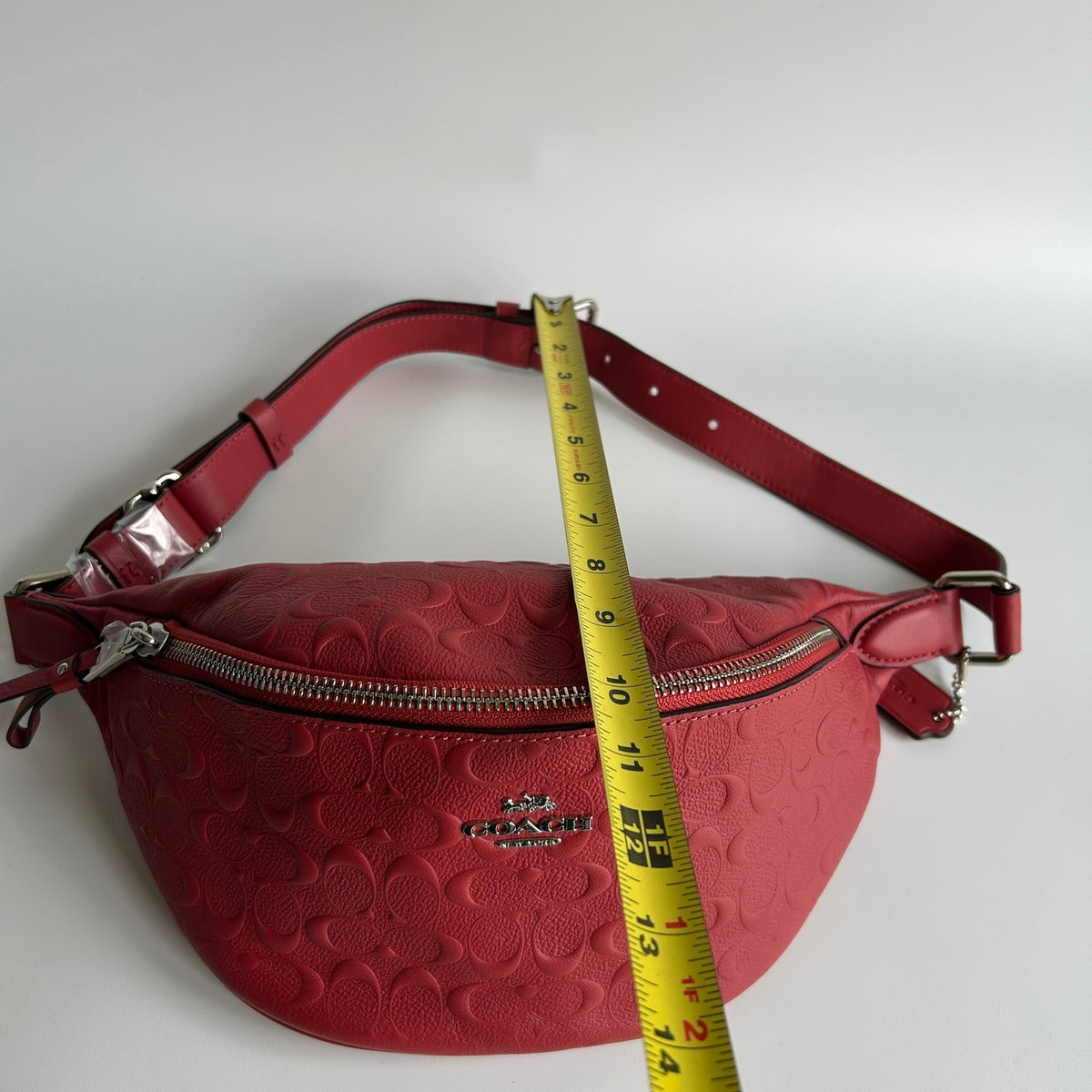 Coach Signature Belt Bag Washed Red Leather Fanny Pack F48741 New5