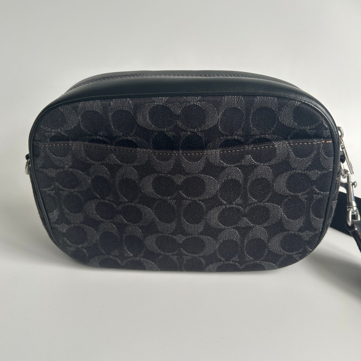 Coach Jamie Camera Bag Black Signature Denim Leather Crossbody C8219 Excellent3