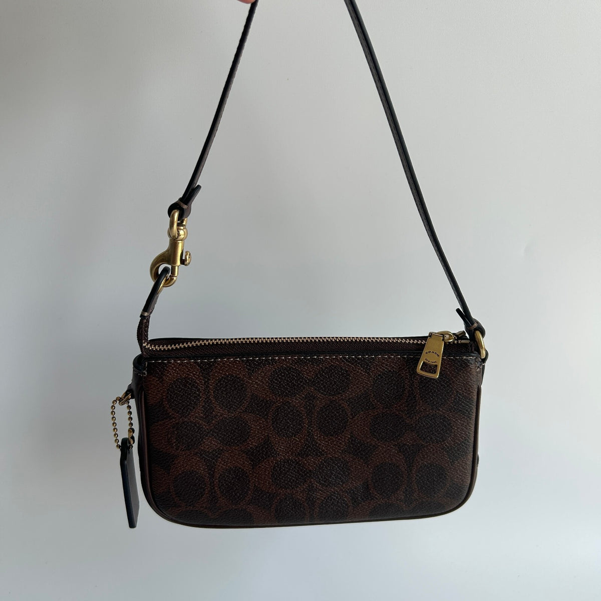 Coach Plaza Bag 18 Signature Brown Mini Shoulder Bag Very Good1