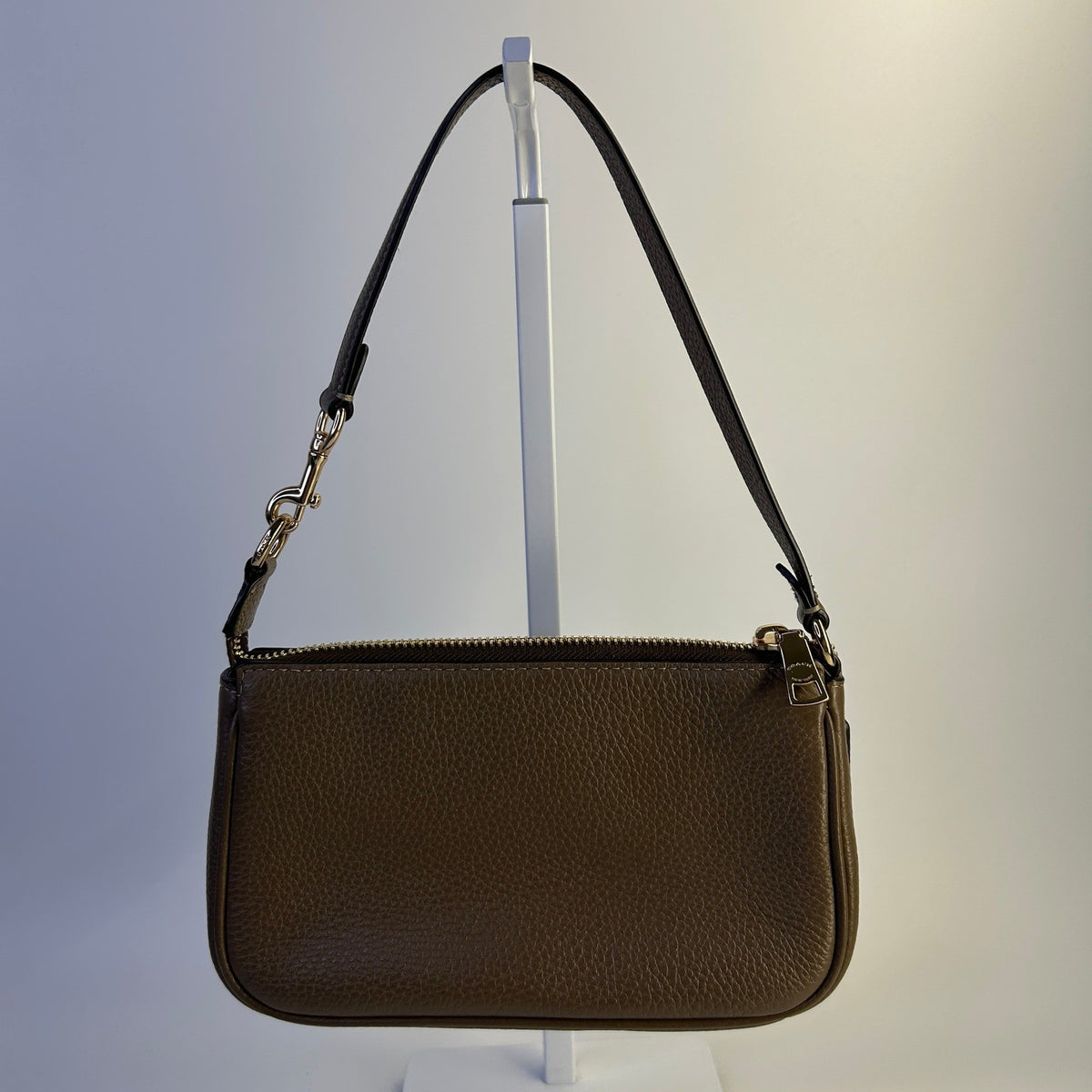 Coach Nolita 19 Brown Refined Pebble Leather Wristlet Bag Good1