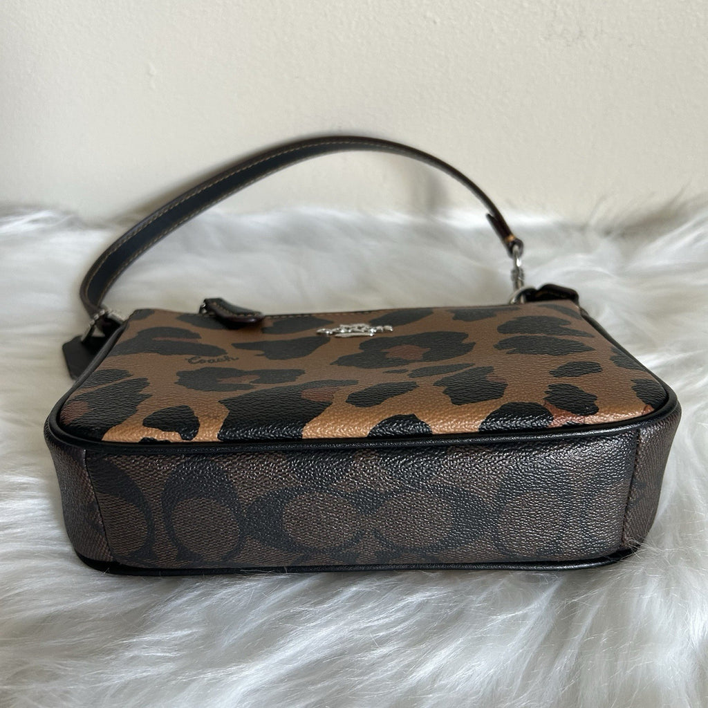 Coach Nolita 19 Leopard Print Brown Coated Canvas Shoulder Bag Excellent2
