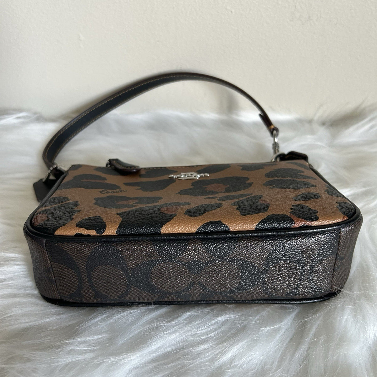 Coach Nolita 19 Leopard Print Brown Coated Canvas Shoulder Bag Excellent2