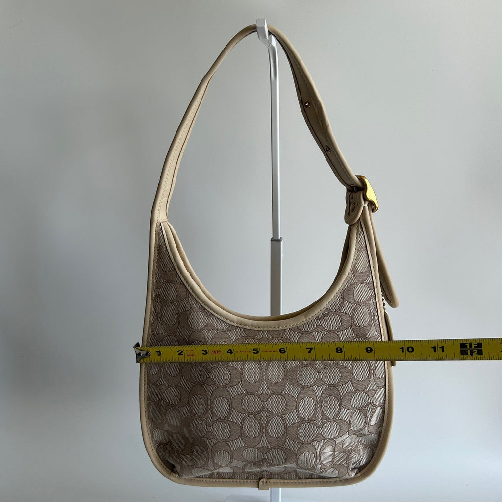 Coach Ergo C2588 Chalk White Signature Jacquard Leather Shoulder Bag Excellent7