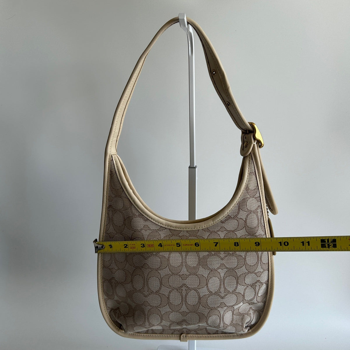 Coach Ergo C2588 Chalk White Signature Jacquard Leather Shoulder Bag Excellent7