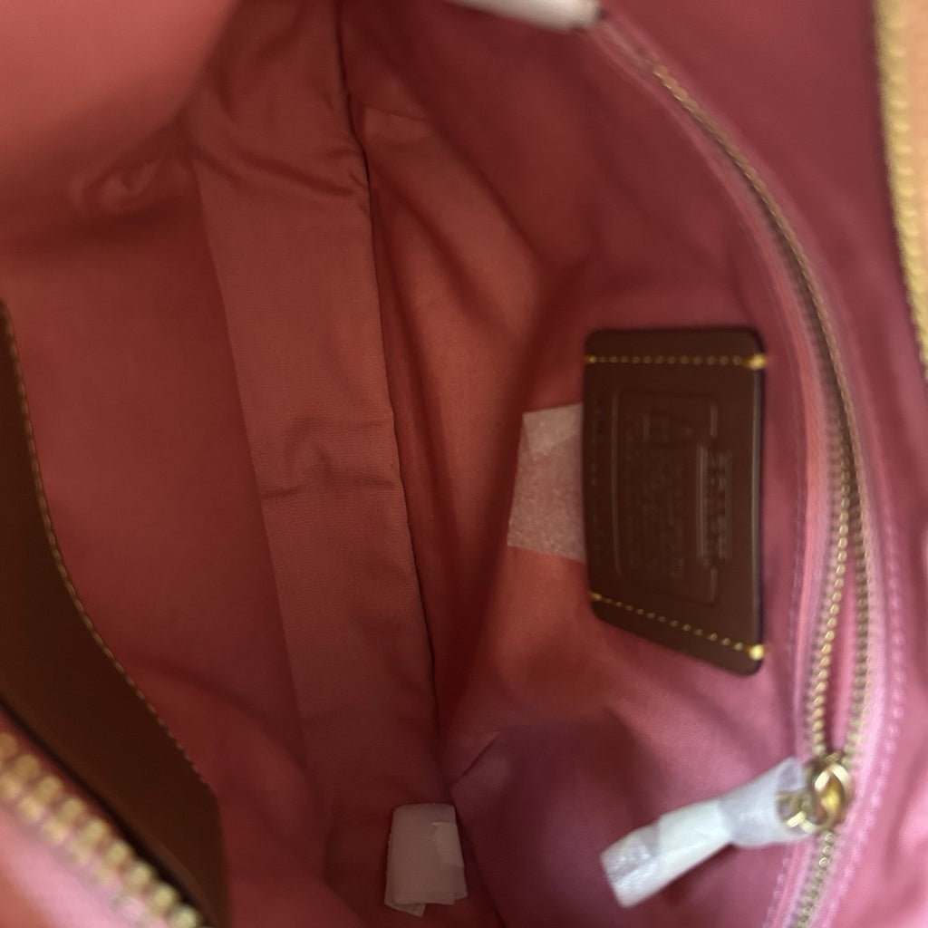 Coach Ergo Pink Signature Jacquard Leather Shoulder Bag C2588 Good6