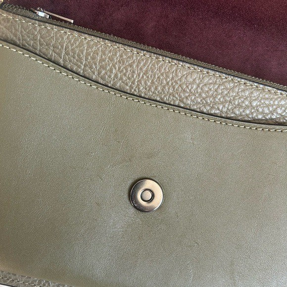 Coach Klare Olive Green Pebbled Leather Crossbody Bag Good4