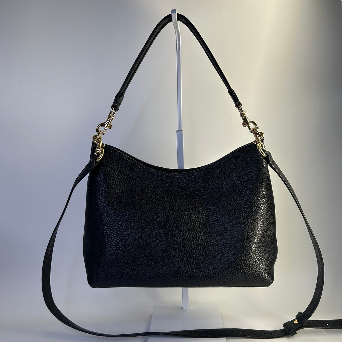 Coach Laurel Black Pebbled Leather Shoulder Bag Excellent1