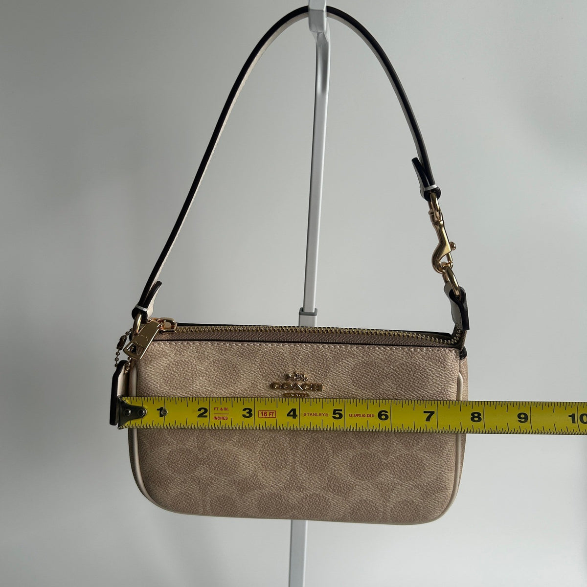 Coach Nolita 19 Khaki Chalk Signature Canvas Shoulder Bag Excellent6