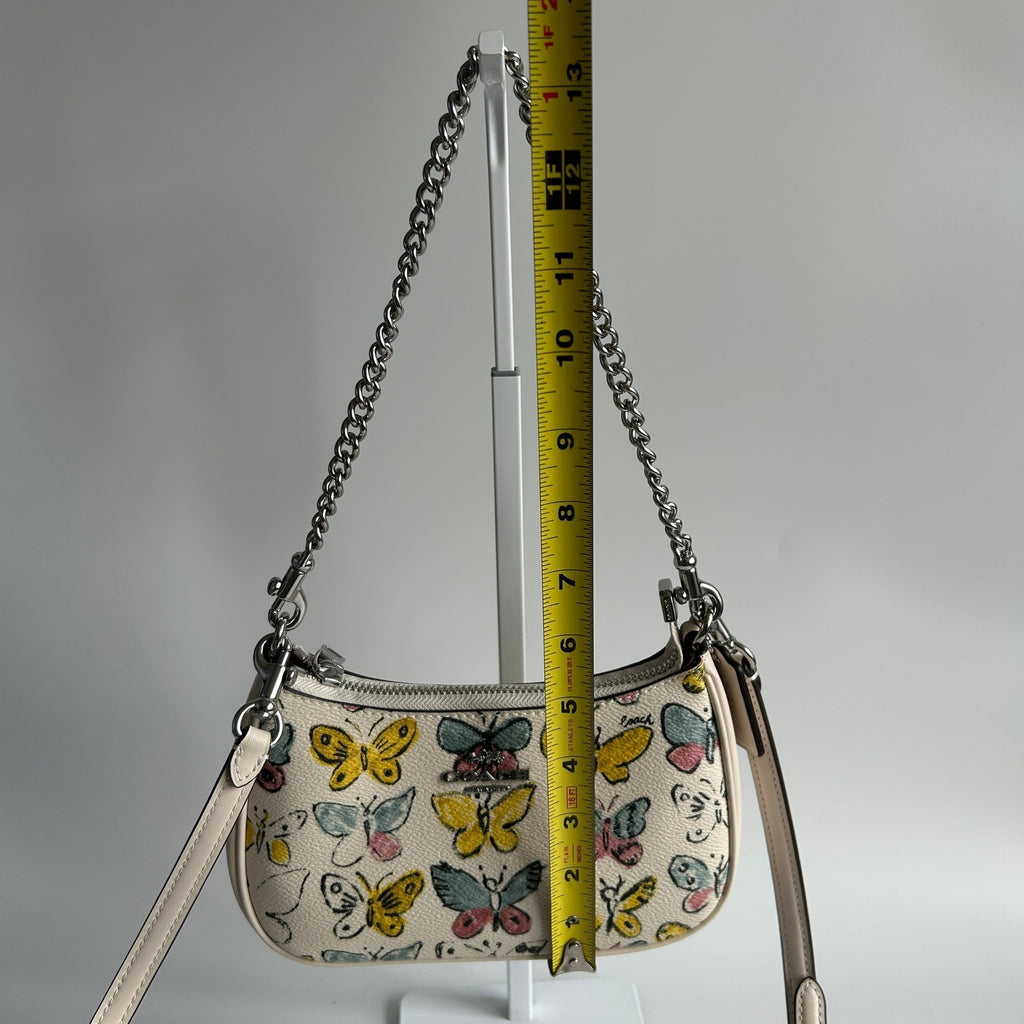 Coach Teri Mini Crossbody Chalk White Butterfly Coated Canvas Bag Excellent9