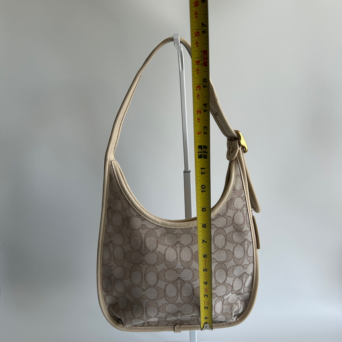 Coach Ergo C2588 Chalk White Signature Jacquard Leather Shoulder Bag Excellent8