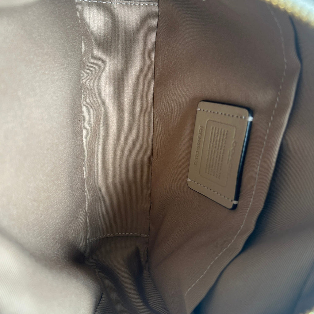 Coach Jamie Chalk White Signature Canvas Leather Camera Bag Good6