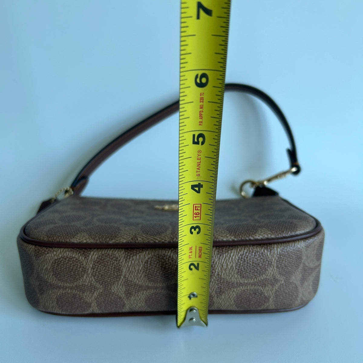 Coach Nolita 19 Brown Signature Canvas Leather Shoulder Bag Excellent6