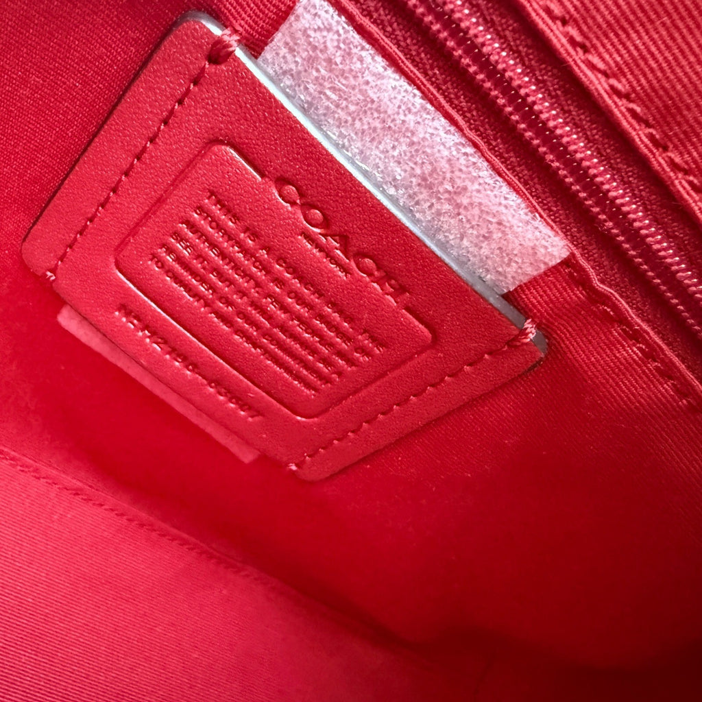Coach Rowan Satchel Brown True Red Signature Canvas Bag F83607