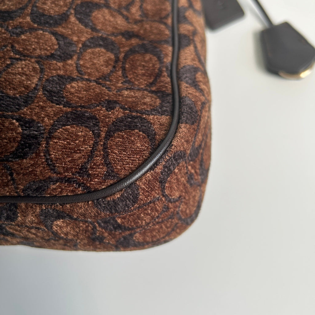 Coach Ella Shoulder Bag Truffle Brown Signature Chenille CCE49