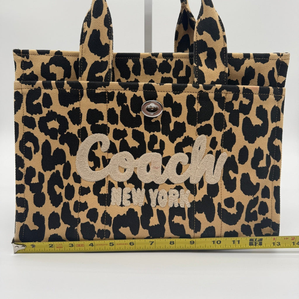 Coach Cargo Tote 26 Leopard Print Canvas Bag CP770 Crossbody Handbag