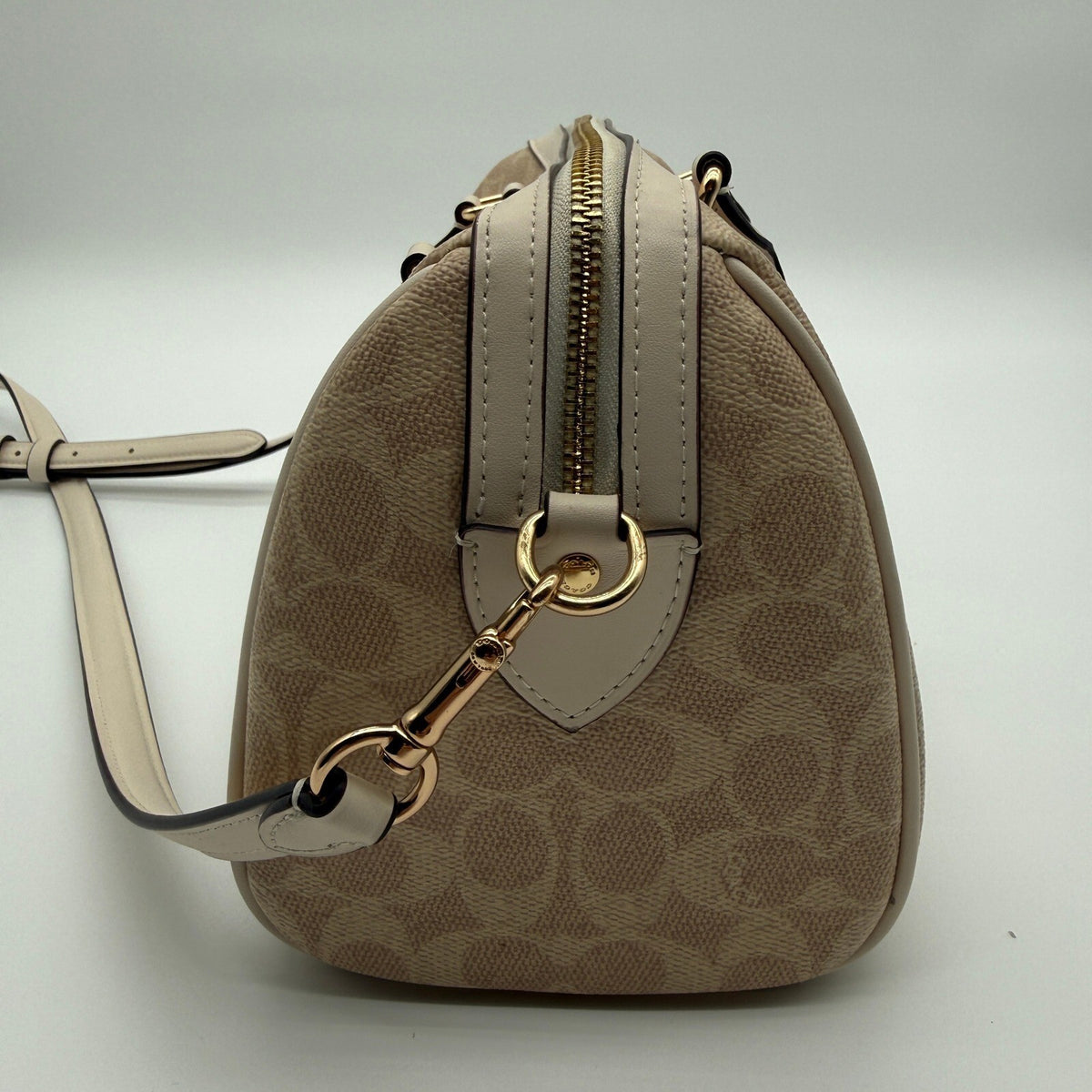 Coach Rowan Satchel Sand Chalk Signature Canvas Bag CV961 Crossbody Handbag