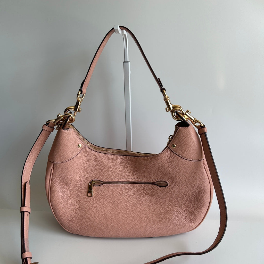 Coach Mara Hobo Shell Pink Pebbled Leather Shoulder Bag CI790