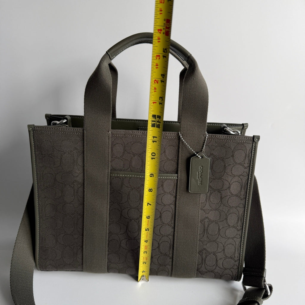 Coach Smith Tote Olive Drab Signature Jacquard Leather Crossbody CY367