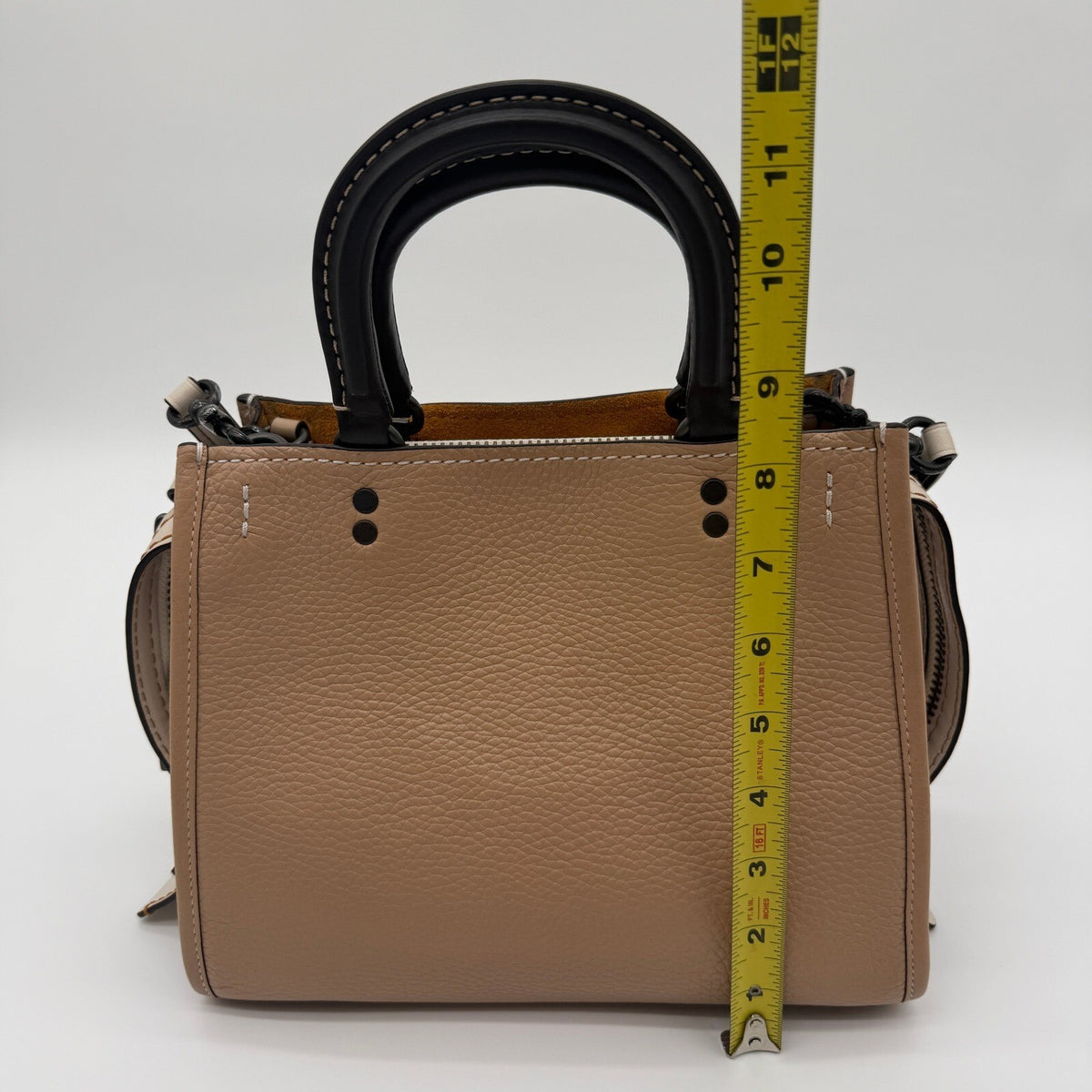 Coach Rogue 25 Beechwood Colorblock Pebbled Leather Satchel Bag 54536