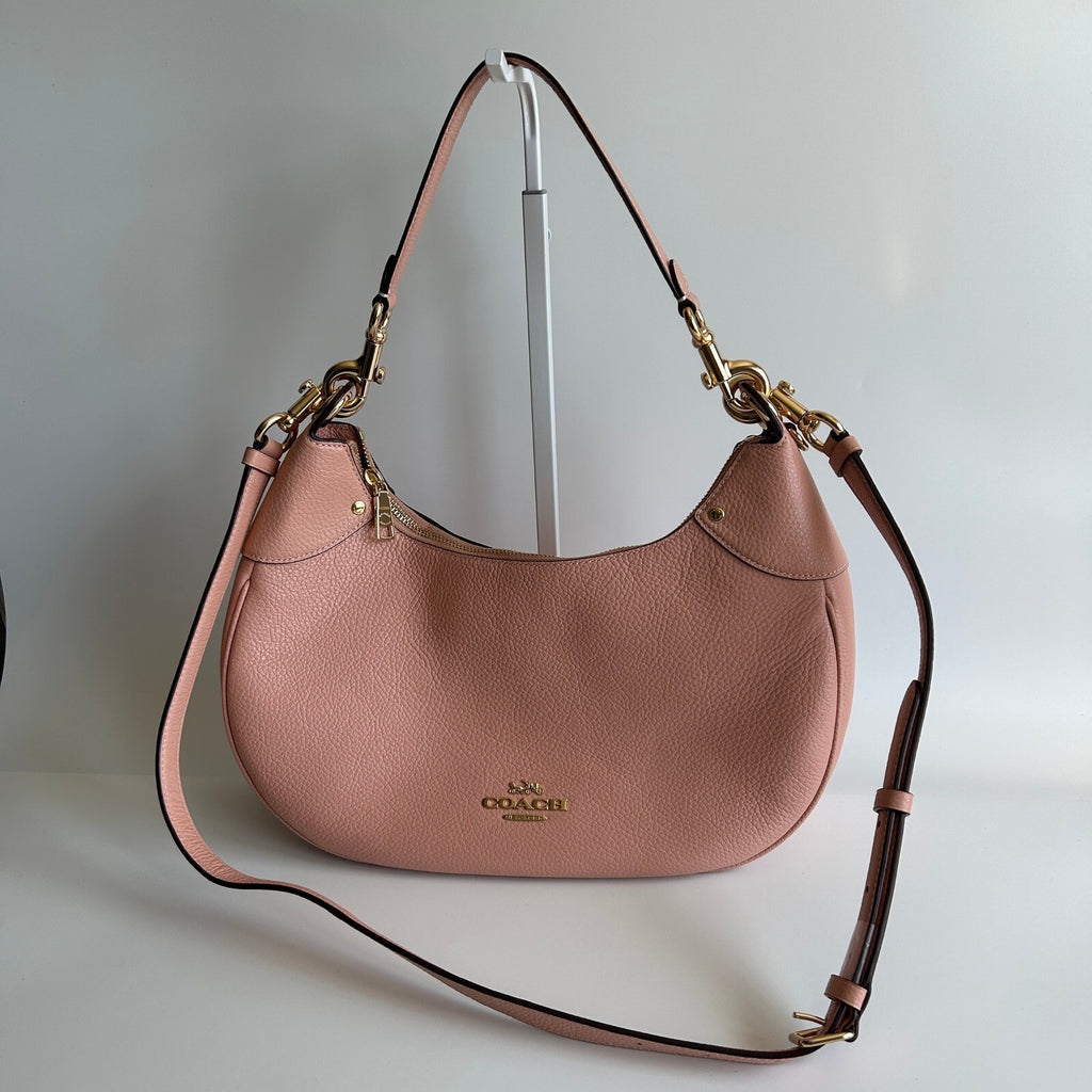 Coach Mara Hobo Shell Pink Pebbled Leather Shoulder Bag CI790