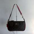 Coach Nolita 19 Brown Red Signature Canvas Shoulder Bag C3308