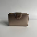 Coach Medium Corner Zip Wallet Light Champagne Pearlized Leather CW528