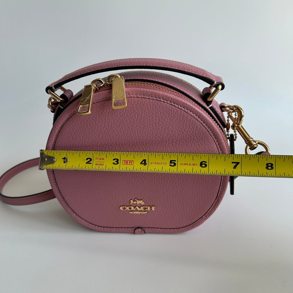 Coach Canteen Crossbody Pink Pebble Leather Round Bag 2256