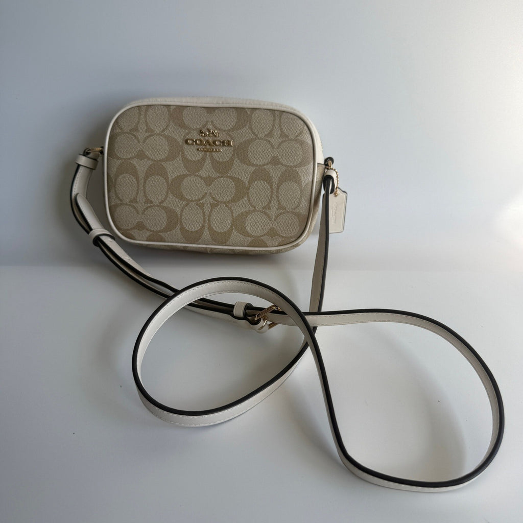 Coach Mini Jamie Camera Bag Light Khaki Chalk Signature Canvas C9926 Crossbody